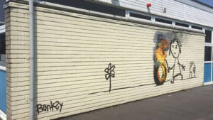 Read more about the article Banksy leaves mural on Bristol school