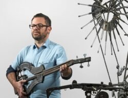 Pedro Reyes with some of his sculptures